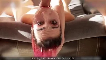 Ciuman kucing yang ceroboh terbalik tenggorokan bercinta film seks